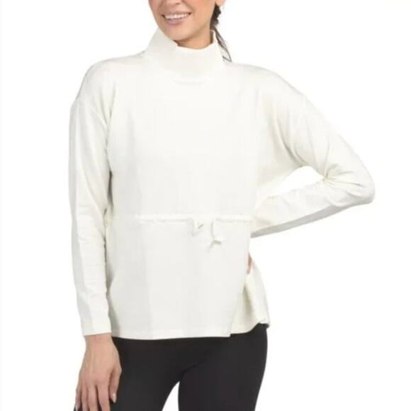 summersalt Tops - Summersalt French Terry Cinched Waist White Pullover Size Small